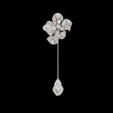 White Diamond Bloomingdale Pin. Lab-Grown Simulated Diamond