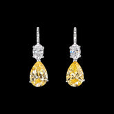 Large Pear Canary Drop Earrings. Lab-Grown Simulated Diamond
