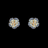 Blue Geranium Studs. Lab-Grown Sapphire