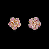 Pink Geranium Earrings, Earring, Anabela Chan Joaillerie - Fine jewelry with laboratory grown and created gemstones hand-crafted in the United Kingdom. Anabela Chan Joaillerie is the first fine jewellery brand in the world to champion laboratory-grown and created gemstones with high jewellery design, artisanal craftsmanship and a focus on ethical and sustainable innovations.