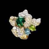 Emerald Blossom Ring, Ring, Anabela Chan Joaillerie - Fine jewelry with laboratory grown and created gemstones hand-crafted in the United Kingdom. Anabela Chan Joaillerie is the first fine jewellery brand in the world to champion laboratory-grown and created gemstones with high jewellery design, artisanal craftsmanship and a focus on ethical and sustainable innovations.
