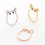 KITTY Ring. White Gold, Ring, Anabela Chan Joaillerie - Fine jewelry with laboratory grown and created gemstones hand-crafted in the United Kingdom. Anabela Chan Joaillerie is the first fine jewellery brand in the world to champion laboratory-grown and created gemstones with high jewellery design, artisanal craftsmanship and a focus on ethical and sustainable innovations.