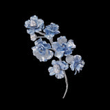 Baby Blue Cherry Blossom Aluminium Brooch, Brooch, Anabela Chan Joaillerie - Fine jewelry with laboratory grown and created gemstones hand-crafted in the United Kingdom. Anabela Chan Joaillerie is the first fine jewellery brand in the world to champion laboratory-grown and created gemstones with high jewellery design, artisanal craftsmanship and a focus on ethical and sustainable innovations.