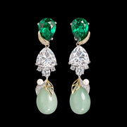 Emerald Diamond Jade Berry Earrings