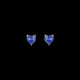 Mini Sapphire Heart Studs, Earrings, Anabela Chan Joaillerie - Fine jewelry with laboratory grown and created gemstones hand-crafted in the United Kingdom. Anabela Chan Joaillerie is the first fine jewellery brand in the world to champion laboratory-grown and created gemstones with high jewellery design, artisanal craftsmanship and a focus on ethical and sustainable innovations.