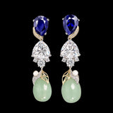 Sapphire Diamond Jade Berry Earrings