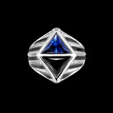 Sapphire Diamond Signet Ring
