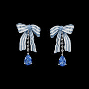 Aqua Bardot Bow Earrings