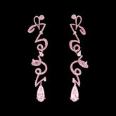 Blush Script Earrings, Earrings, Anabela Chan Joaillerie - Fine jewelry with laboratory grown and created gemstones hand-crafted in the United Kingdom. Anabela Chan Joaillerie is the first fine jewellery brand in the world to champion laboratory-grown and created gemstones with high jewellery design, artisanal craftsmanship and a focus on ethical and sustainable innovations.