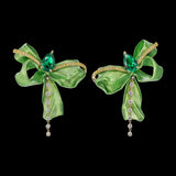 Emerald Cupid's Bow Earrings, Earring, Anabela Chan Joaillerie - Fine jewelry with laboratory grown and created gemstones hand-crafted in the United Kingdom. Anabela Chan Joaillerie is the first fine jewellery brand in the world to champion laboratory-grown and created gemstones with high jewellery design, artisanal craftsmanship and a focus on ethical and sustainable innovations.