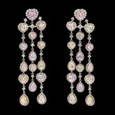 Love Heart Cascade Earrings, Earring, Anabela Chan Joaillerie - Fine jewelry with laboratory grown and created gemstones hand-crafted in the United Kingdom. Anabela Chan Joaillerie is the first fine jewellery brand in the world to champion laboratory-grown and created gemstones with high jewellery design, artisanal craftsmanship and a focus on ethical and sustainable innovations.