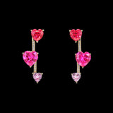 Ruby Heart Pendulum Earrings