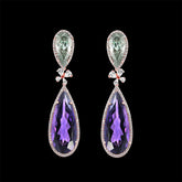 Quartz Amethyst Papillon Earrings, Earring, Anabela Chan Joaillerie - Fine jewelry with laboratory grown and created gemstones hand-crafted in the United Kingdom. Anabela Chan Joaillerie is the first fine jewellery brand in the world to champion laboratory-grown and created gemstones with high jewellery design, artisanal craftsmanship and a focus on ethical and sustainable innovations.