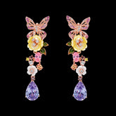 Amethyst Vine Earrings, Earring, Anabela Chan Joaillerie - Fine jewelry with laboratory grown and created gemstones hand-crafted in the United Kingdom. Anabela Chan Joaillerie is the first fine jewellery brand in the world to champion laboratory-grown and created gemstones with high jewellery design, artisanal craftsmanship and a focus on ethical and sustainable innovations.