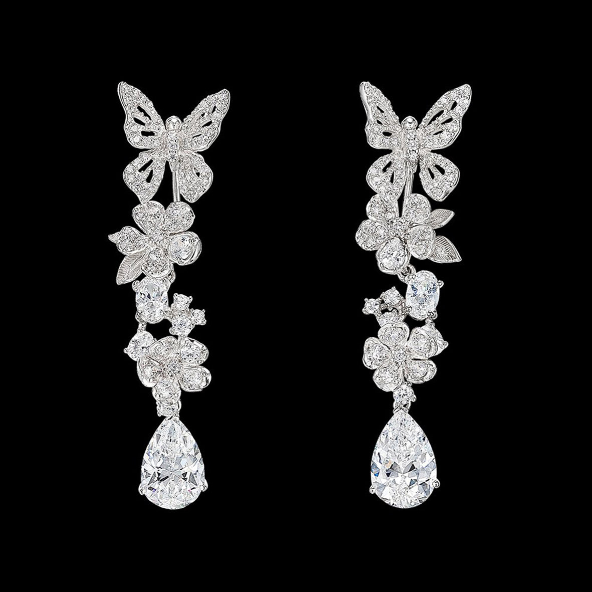 Diamond Vine Earrings, Earring, Anabela Chan Joaillerie - Fine jewelry with laboratory grown and created gemstones hand-crafted in the United Kingdom. Anabela Chan Joaillerie is the first fine jewellery brand in the world to champion laboratory-grown and created gemstones with high jewellery design, artisanal craftsmanship and a focus on ethical and sustainable innovations.