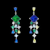 Emerald Asscher Drop Earrings, Earring, Anabela Chan Joaillerie - Fine jewelry with laboratory grown and created gemstones hand-crafted in the United Kingdom. Anabela Chan Joaillerie is the first fine jewellery brand in the world to champion laboratory-grown and created gemstones with high jewellery design, artisanal craftsmanship and a focus on ethical and sustainable innovations.