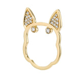 Diamond Frenchie Ring, Ring, Puppy rings, Anabela Chan Joaillerie - Fine jewelry with laboratory grown and created gemstones hand-crafted in the United Kingdom. Anabela Chan Joaillerie is the first fine jewellery brand in the world to champion laboratory-grown and created gemstones with high jewellery design, artisanal craftsmanship and a focus on ethical and sustainable innovations.