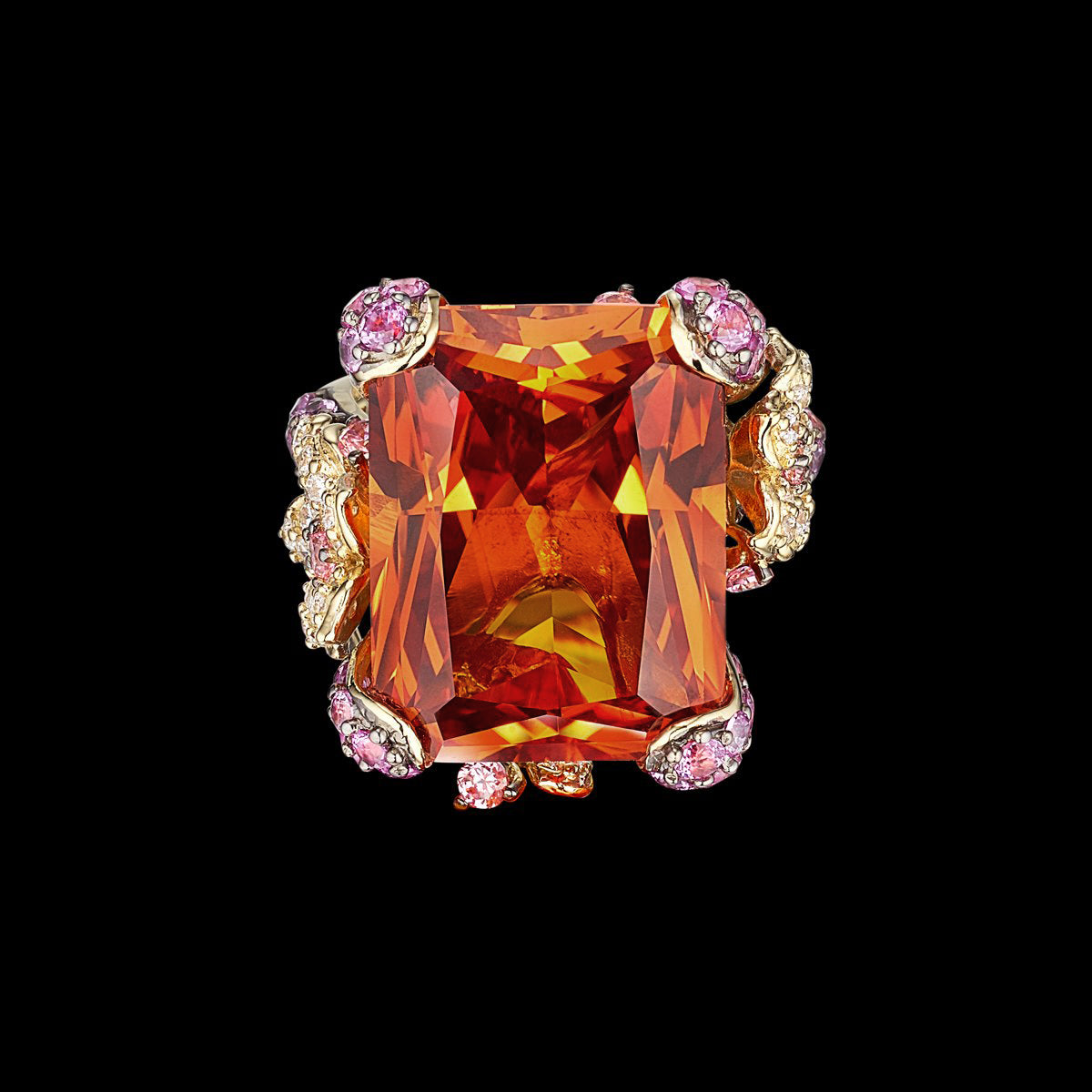 Imperial Cinderella Ring, Ring, Anabela Chan Joaillerie - Fine jewelry with laboratory grown and created gemstones hand-crafted in the United Kingdom. Anabela Chan Joaillerie is the first fine jewellery brand in the world to champion laboratory-grown and created gemstones with high jewellery design, artisanal craftsmanship and a focus on ethical and sustainable innovations.