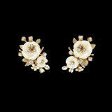 Ivory Floral Cluster Earrings, Earring, Anabela Chan Joaillerie - Fine jewelry with laboratory grown and created gemstones hand-crafted in the United Kingdom. Anabela Chan Joaillerie is the first fine jewellery brand in the world to champion laboratory-grown and created gemstones with high jewellery design, artisanal craftsmanship and a focus on ethical and sustainable innovations.
