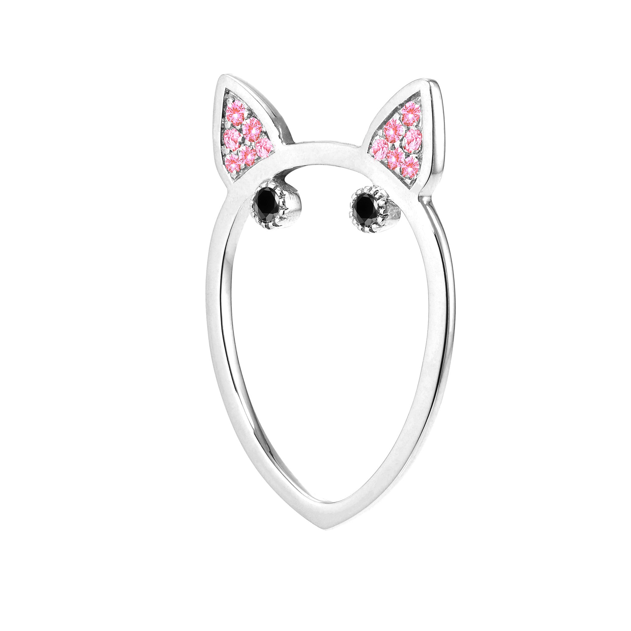 Pink Diamond Terrier Ring, Ring, Puppy rings, Anabela Chan Joaillerie - Fine jewelry with laboratory grown and created gemstones hand-crafted in the United Kingdom. Anabela Chan Joaillerie is the first fine jewellery brand in the world to champion laboratory-grown and created gemstones with high jewellery design, artisanal craftsmanship and a focus on ethical and sustainable innovations.