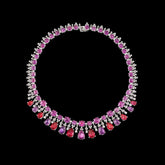 Pomegranate Tutti Frutti Necklace, Faceted, Necklace, Anabela Chan Joaillerie - Fine jewelry with laboratory grown and created gemstones hand-crafted in the United Kingdom. Anabela Chan Joaillerie is the first fine jewellery brand in the world to champion laboratory-grown and created gemstones with high jewellery design, artisanal craftsmanship and a focus on ethical and sustainable innovations.