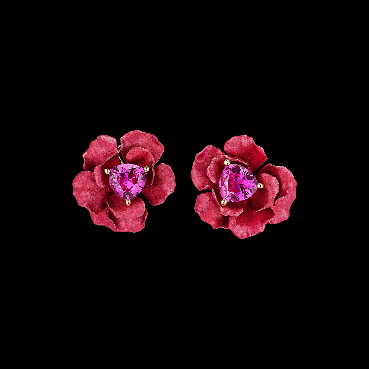 Ruby Rose Studs, Earrings, Anabela Chan Joaillerie - Fine jewelry with laboratory grown and created gemstones hand-crafted in the United Kingdom. Anabela Chan Joaillerie is the first fine jewellery brand in the world to champion laboratory-grown and created gemstones with high jewellery design, artisanal craftsmanship and a focus on ethical and sustainable innovations.