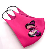 Fuchsia Papillon Mask, Mask, Anabela Chan Joaillerie - Fine jewelry with laboratory grown and created gemstones hand-crafted in the United Kingdom. Anabela Chan Joaillerie is the first fine jewellery brand in the world to champion laboratory-grown and created gemstones with high jewellery design, artisanal craftsmanship and a focus on ethical and sustainable innovations.