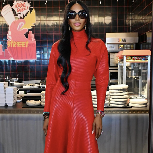 Naomi Campbell wears Anabela Chan colourful creations
