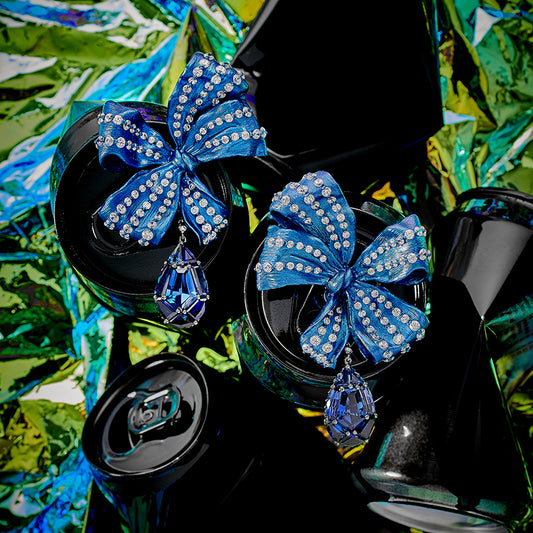 Blue Sapphires for September: our Sapphire Gingham Bow Earrings