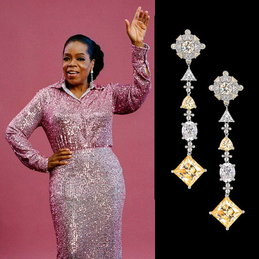 Oprah Winfrey in Canary Diamond Tropical Drop Earrings