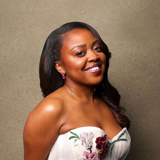 Quinta Brunson wears Ruby Lily Earrings