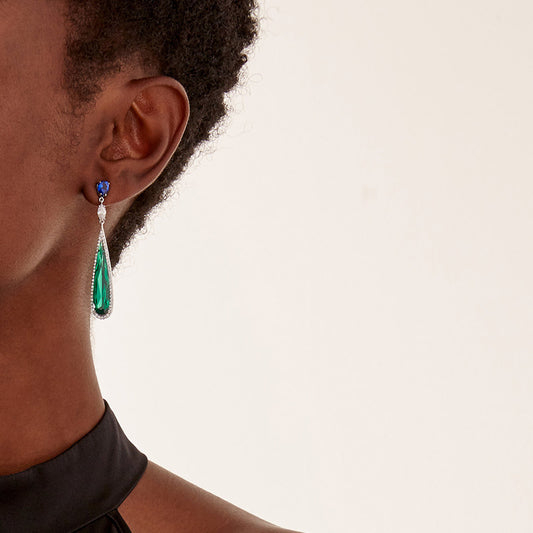 Coco Jones wearing Emerald Shard Earrings