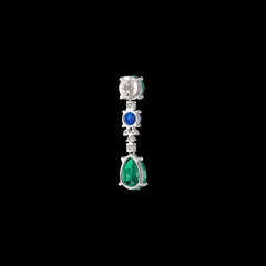 Emerald Sapphire Tutti Frutti Earrings