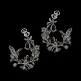 Black Diamond Butterfly Garland Earrings, Earrings, Anabela Chan Joaillerie - Fine jewelry with laboratory grown and created gemstones hand-crafted in the United Kingdom. Anabela Chan Joaillerie is the first fine jewellery brand in the world to champion laboratory-grown and created gemstones with high jewellery design, artisanal craftsmanship and a focus on ethical and sustainable innovations.