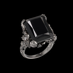 Black Diamond Cinderella Ring, Ring, Anabela Chan Joaillerie - Fine jewelry with laboratory grown and created gemstones hand-crafted in the United Kingdom. Anabela Chan Joaillerie is the first fine jewellery brand in the world to champion laboratory-grown and created gemstones with high jewellery design, artisanal craftsmanship and a focus on ethical and sustainable innovations.