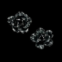 Black Diamond Floral Earrings