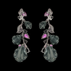 Black Pink Thea Earrings, Earrings, Anabela Chan Joaillerie - Fine jewelry with laboratory grown and created gemstones hand-crafted in the United Kingdom. Anabela Chan Joaillerie is the first fine jewellery brand in the world to champion laboratory-grown and created gemstones with high jewellery design, artisanal craftsmanship and a focus on ethical and sustainable innovations.