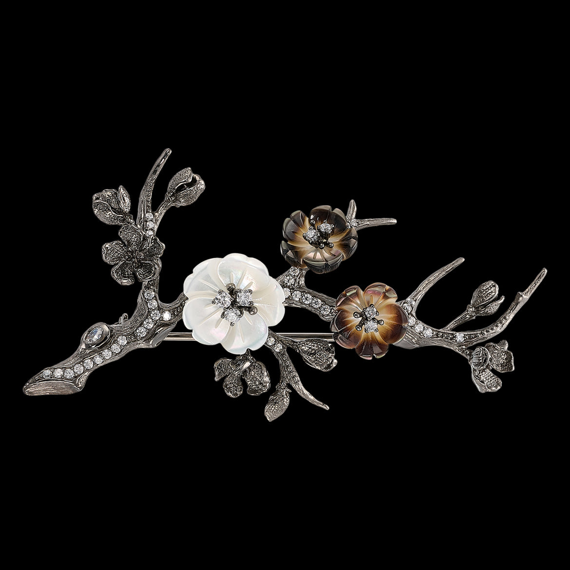 Gold Sakura Blossom Brooch – Anabela Chan Joaillerie