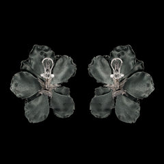 Black Velvet Poppy Earrings, Earrings, Anabela Chan Joaillerie - Fine jewelry with laboratory grown and created gemstones hand-crafted in the United Kingdom. Anabela Chan Joaillerie is the first fine jewellery brand in the world to champion laboratory-grown and created gemstones with high jewellery design, artisanal craftsmanship and a focus on ethical and sustainable innovations.