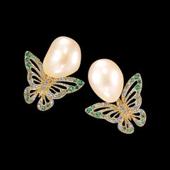 Butterfly Pearl Earrings