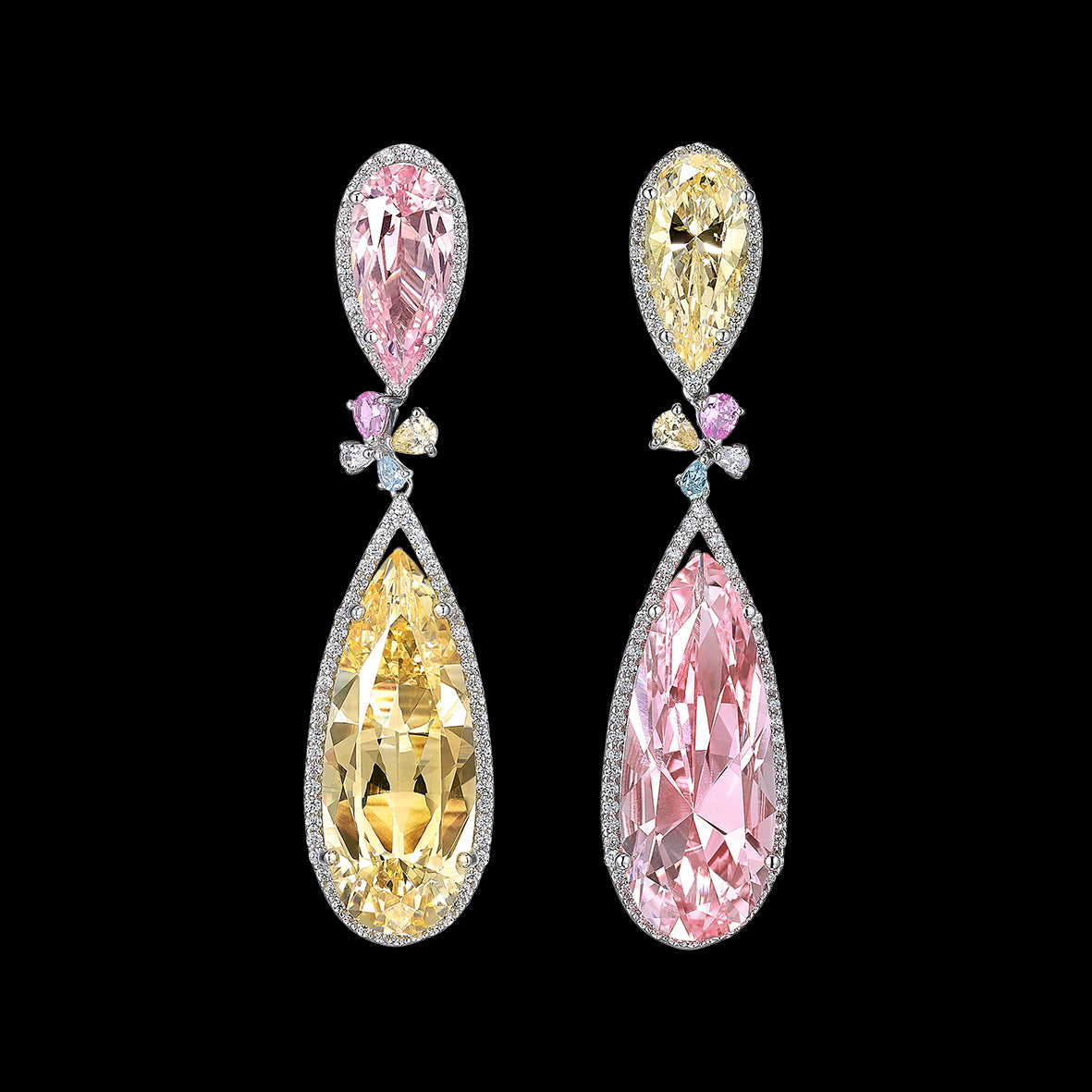 Candy Papillon Earrings, Earrings, Anabela Chan Joaillerie - Fine jewelry with laboratory grown and created gemstones hand-crafted in the United Kingdom. Anabela Chan Joaillerie is the first fine jewellery brand in the world to champion laboratory-grown and created gemstones with high jewellery design, artisanal craftsmanship and a focus on ethical and sustainable innovations.