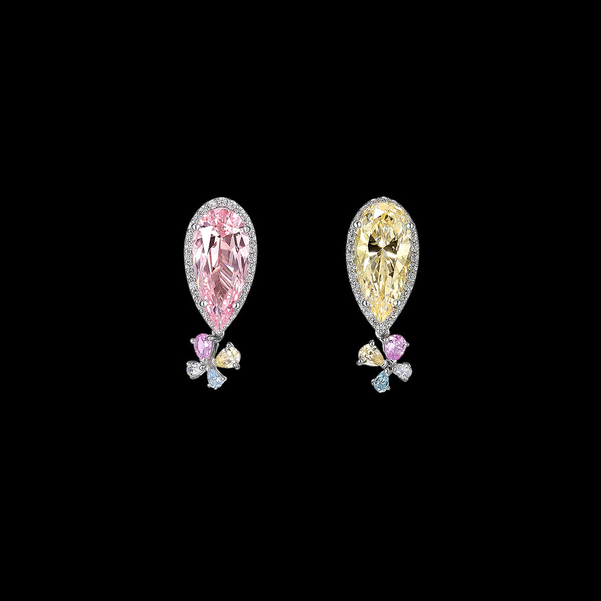 Candy Papillon Earrings, Earrings, Anabela Chan Joaillerie - Fine jewelry with laboratory grown and created gemstones hand-crafted in the United Kingdom. Anabela Chan Joaillerie is the first fine jewellery brand in the world to champion laboratory-grown and created gemstones with high jewellery design, artisanal craftsmanship and a focus on ethical and sustainable innovations.