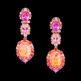 Coral Opal Ocean Drop Earrings, Earrings, Anabela Chan Joaillerie - Fine jewelry with laboratory grown and created gemstones hand-crafted in the United Kingdom. Anabela Chan Joaillerie is the first fine jewellery brand in the world to champion laboratory-grown and created gemstones with high jewellery design, artisanal craftsmanship and a focus on ethical and sustainable innovations.