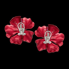 Crimson Camelia Earrings