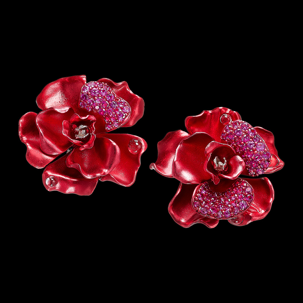 Crimson Camelia Earrings