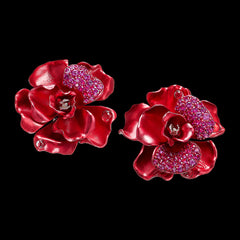 Crimson Camelia Earrings