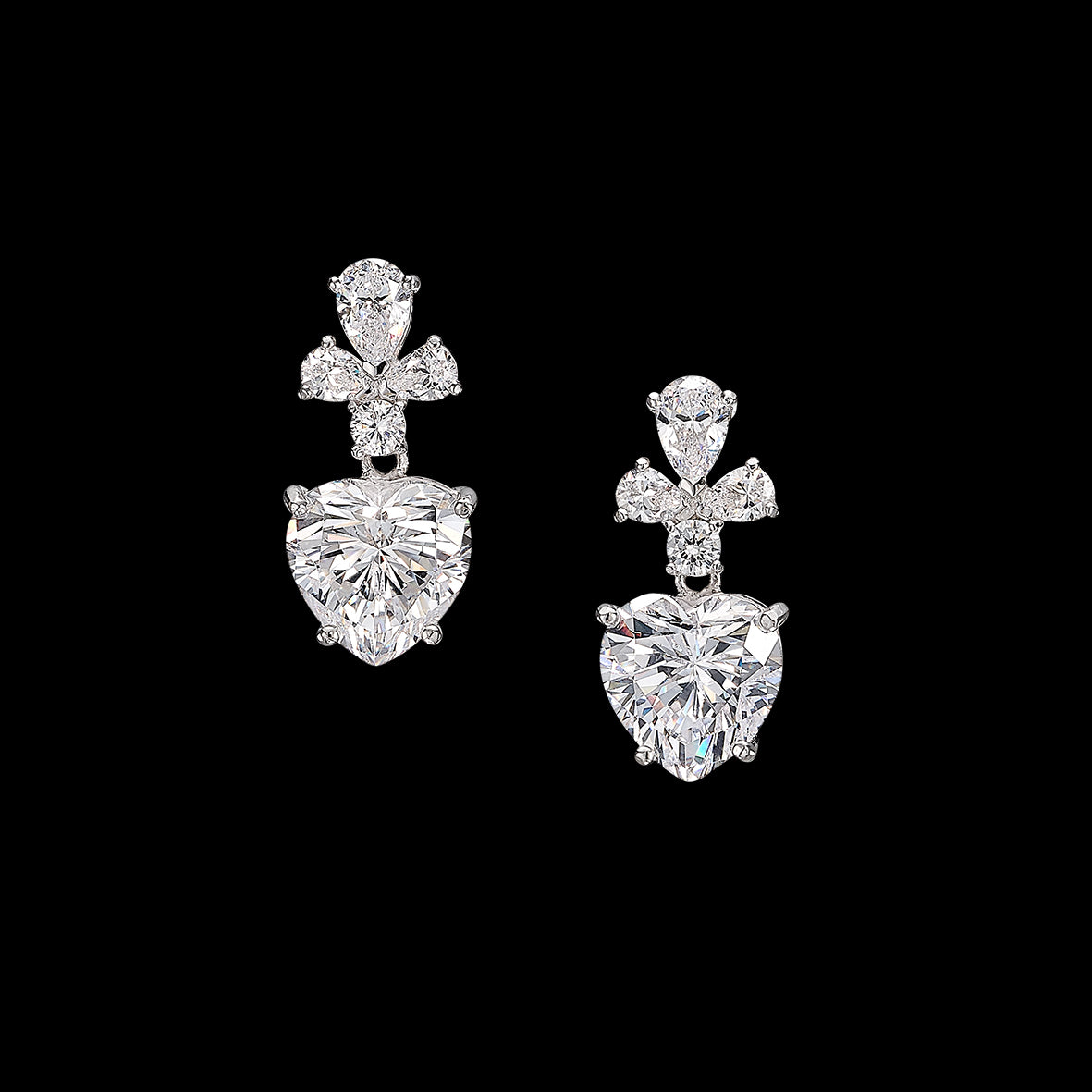 Diamond Cupid Heart Earrings