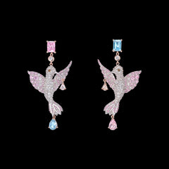 Diamond Hummingbird Earrings