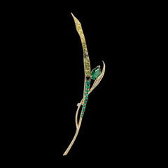 Emerald Blades of Grass Brooch