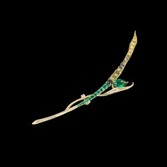 Emerald Blades of Grass Brooch